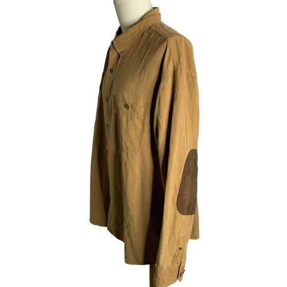 North River Padded Hunting Shooting Shirt XL Brown Microsuede Pocket Elbow Patch - Picture 3 of 6
